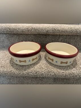 Starbucks Hartstone Pottery Dog Bowls
